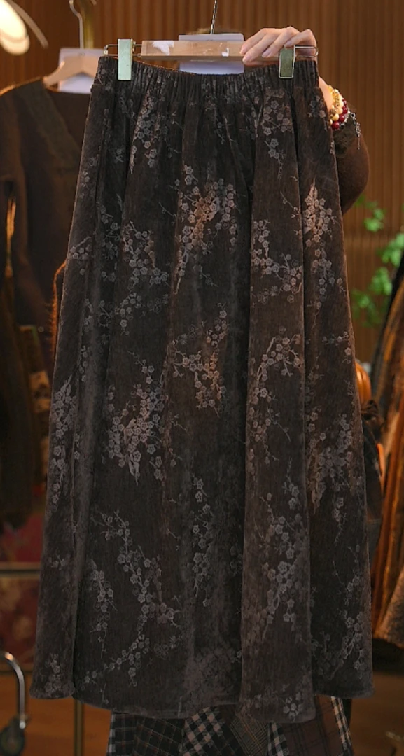 MJ287 秋冬季新款时尚百搭气质显瘦小众半身裙A字大摆裙FF