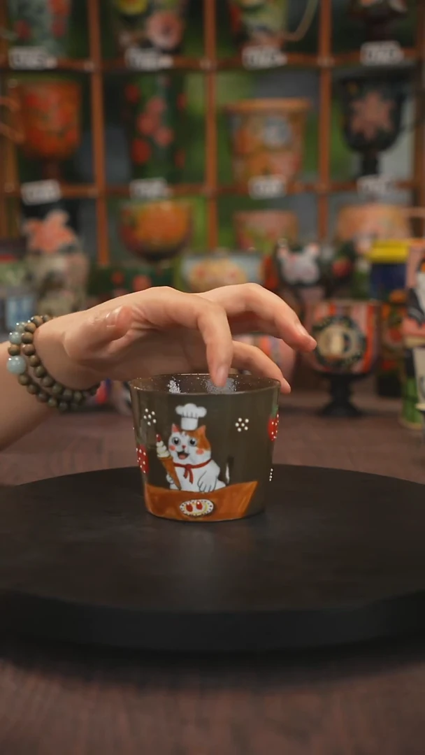 紫砂油画手绘釉下彩