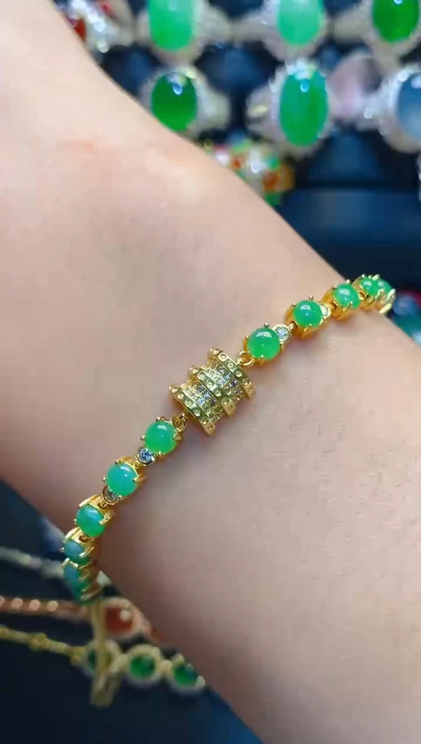 银S925镶嵌翡翠耳饰天然