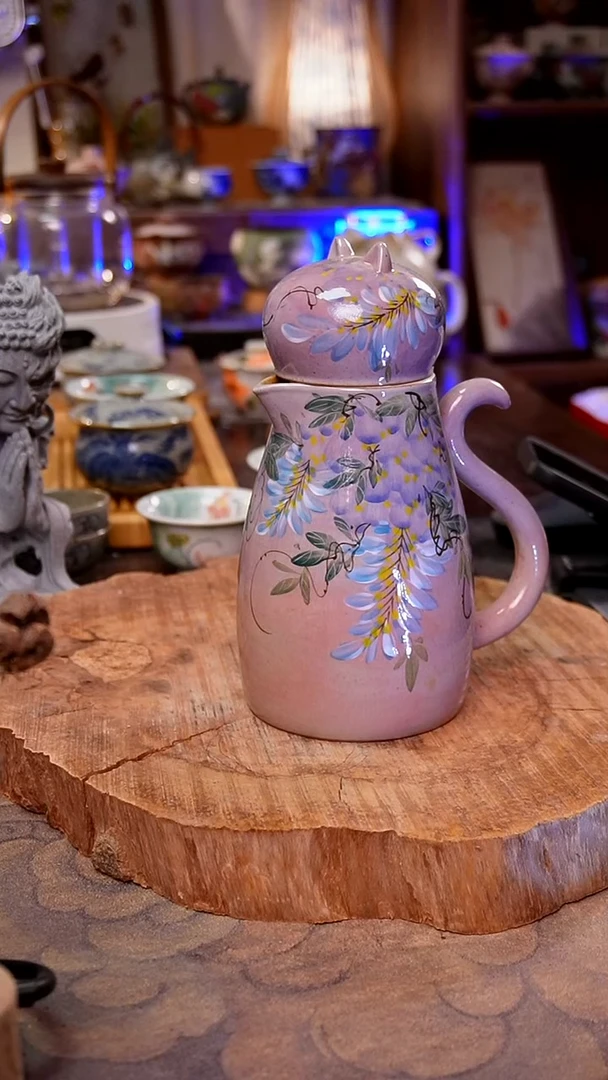 杯子紫藤花手工手绘手工手绘