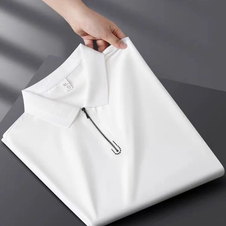 2025新款透气polo衫夏季半袖宽松速干商务翻领无痕男生高级polo衫