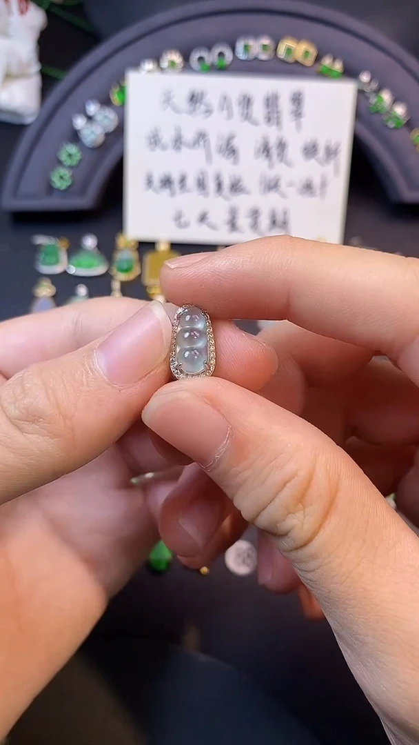 吊坠(不含链)银S925镶嵌翡翠1