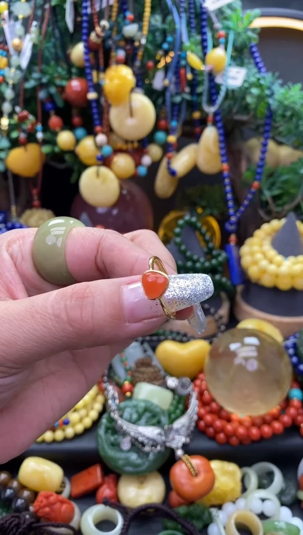 【闪购商品】南红玛瑙戒指银S925镶嵌南红戒指