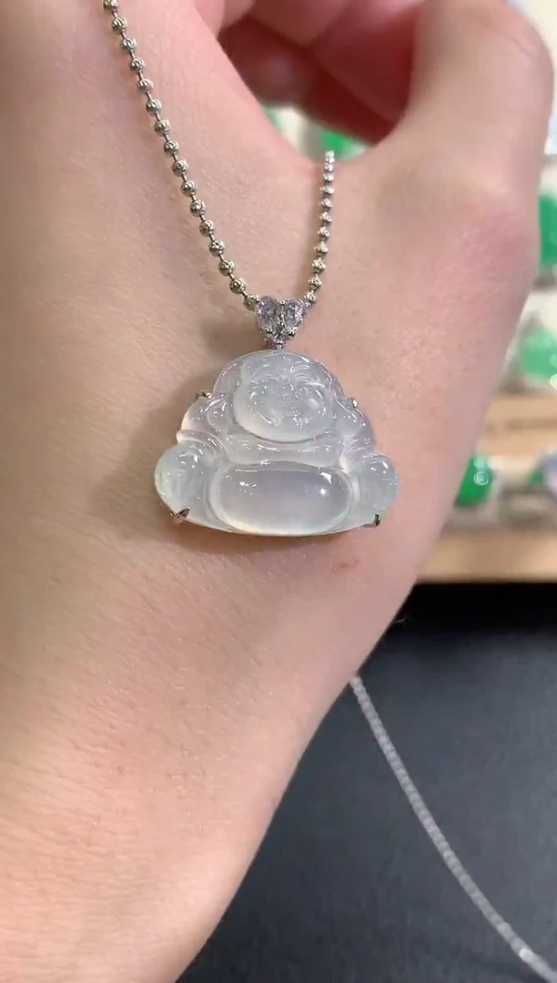 吊坠(不含链)18K金镶嵌翡翠冬日珠宝多样性发货一件Q32