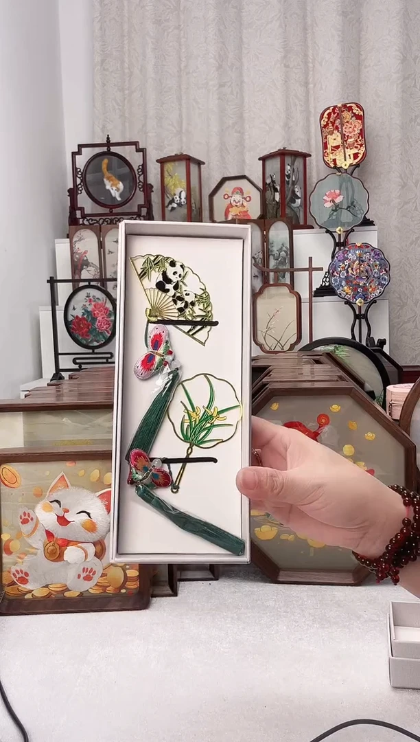 扇子苏州作品手工书签