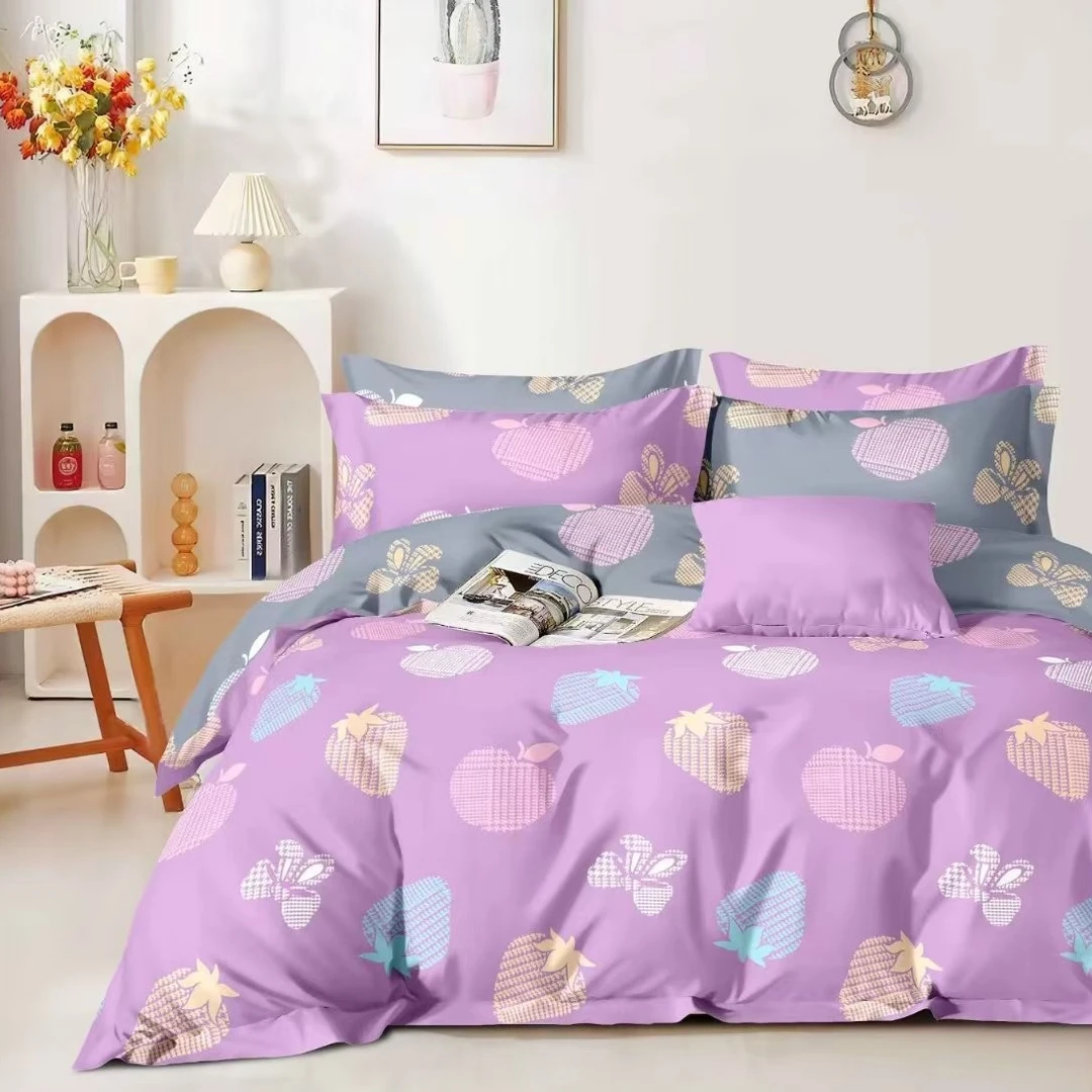 （270）亲肤加厚双人被套2*2.3米 （草莓情调-紫）