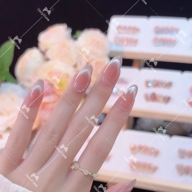 【清瑶】法式猫眼渐变纯手工穿戴甲高级感穿戴式美甲显白