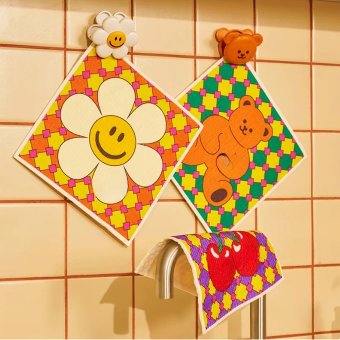 木浆棉洗碗抹布强吸水速干不沾油家用洗碗布重复使用擦桌布