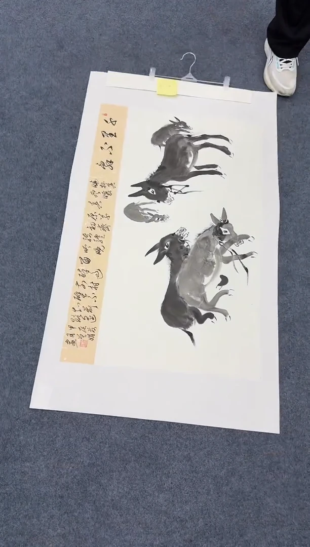 国画毛驴手绘作品