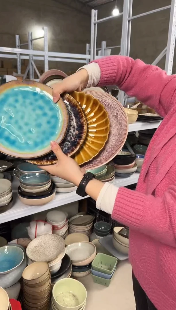 陶瓷外贸尾货瑕疵满20包邮X4 小盘8英寸