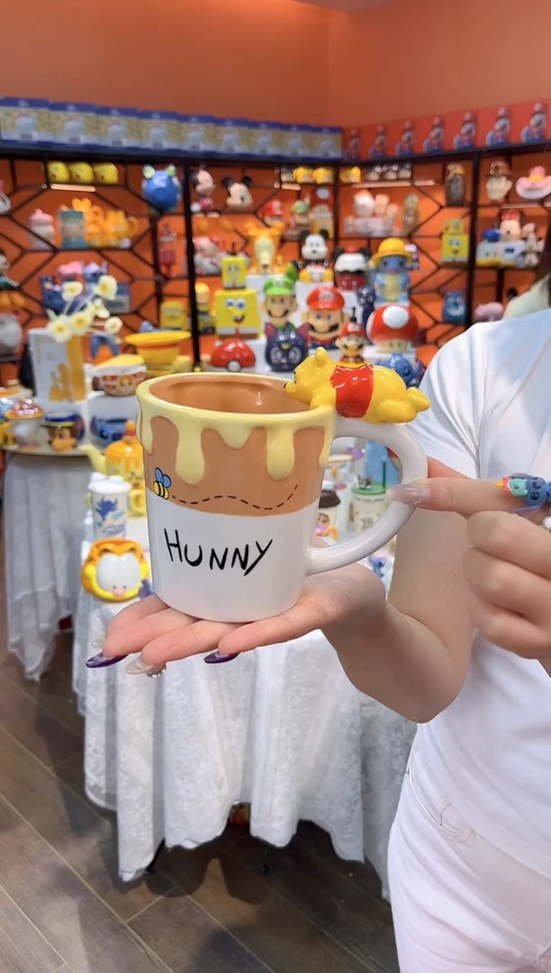 瓷片@@维尼熊蜂蜜陶瓷马克杯