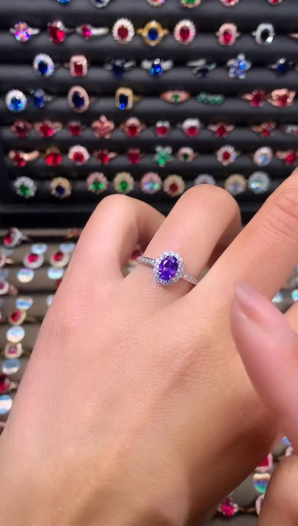 【闪购商品】水晶戒指银S925镶嵌银色