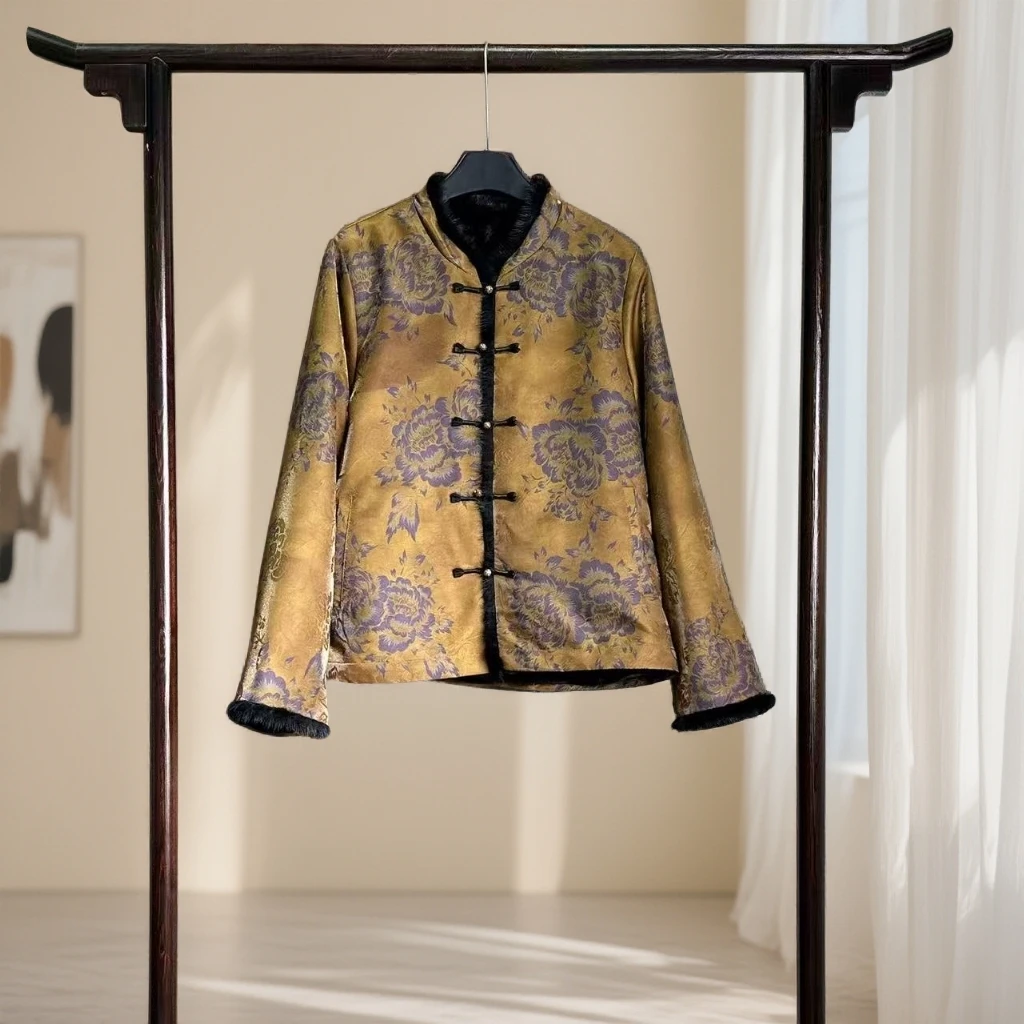 【浮光跃金】复古提花国风新中式文艺长袖202-8370浮光跃金