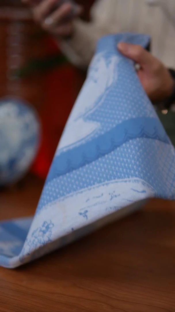 当代10.13棉麻法国蔻合茶巾【中古瓷器】