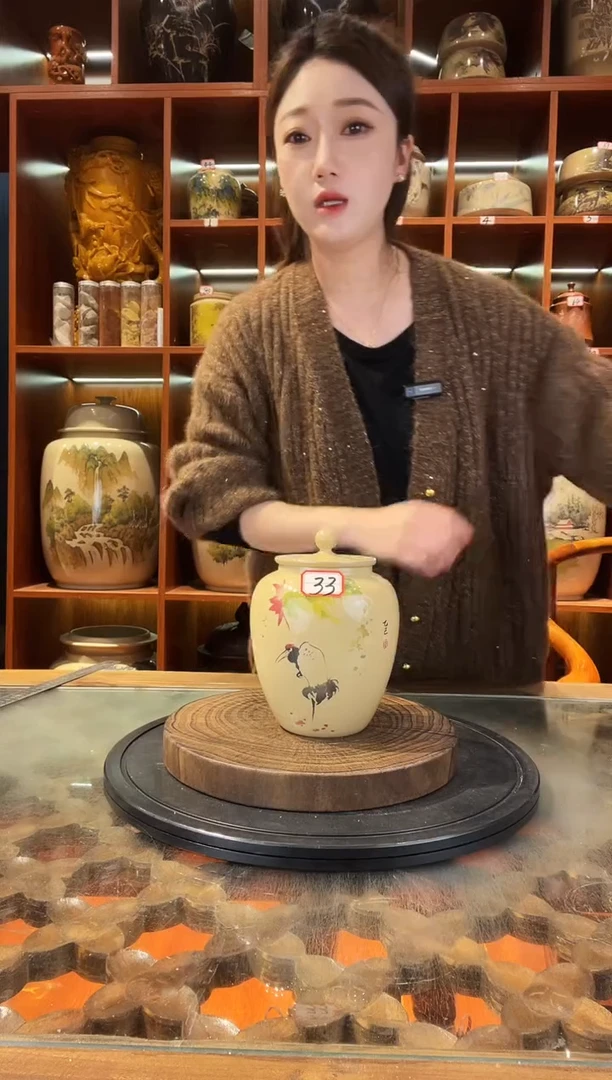 罐李旭泽作品白泥小茶罐@33
