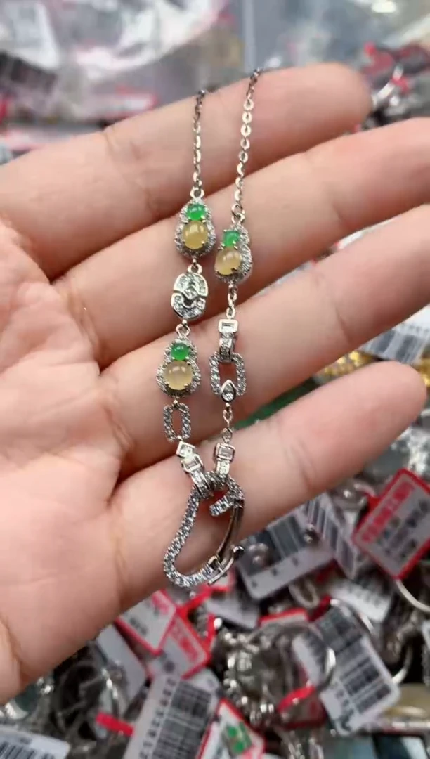 银S925镶嵌戒指翡翠天然A货缅甸翡翠
