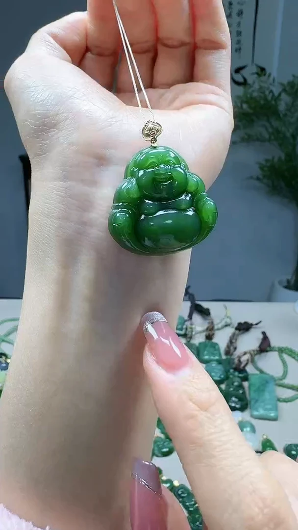 吊坠(不含链)18K金镶嵌和田玉1