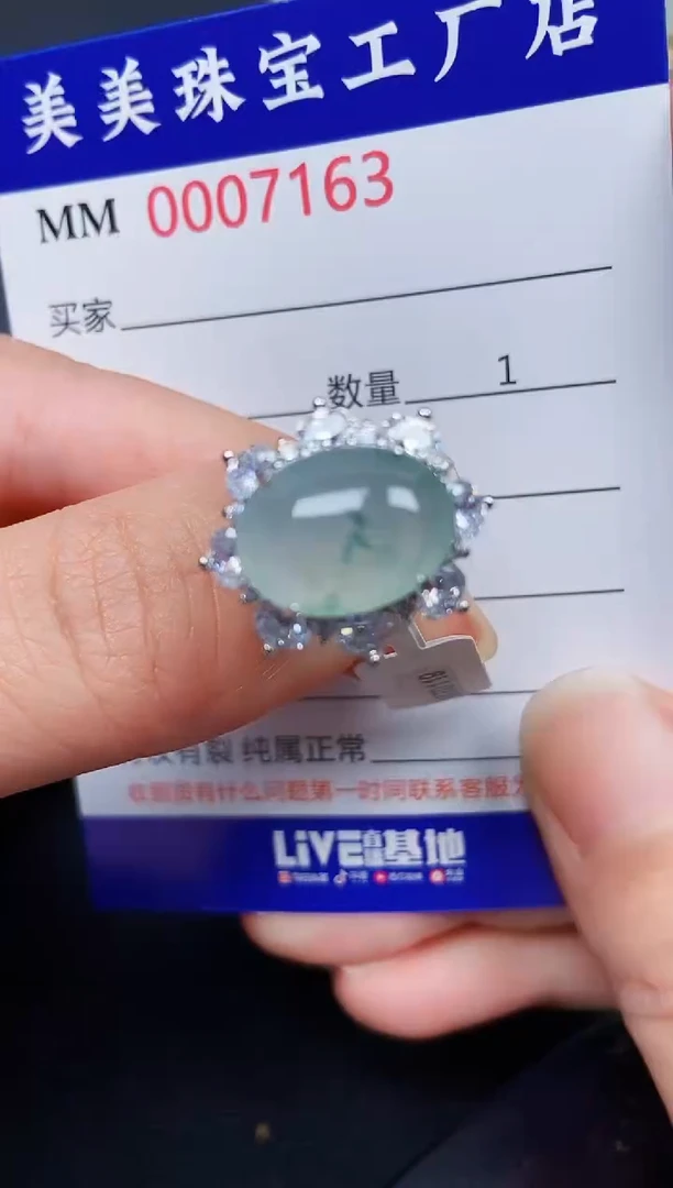 翡翠银S925镶嵌颈饰7163