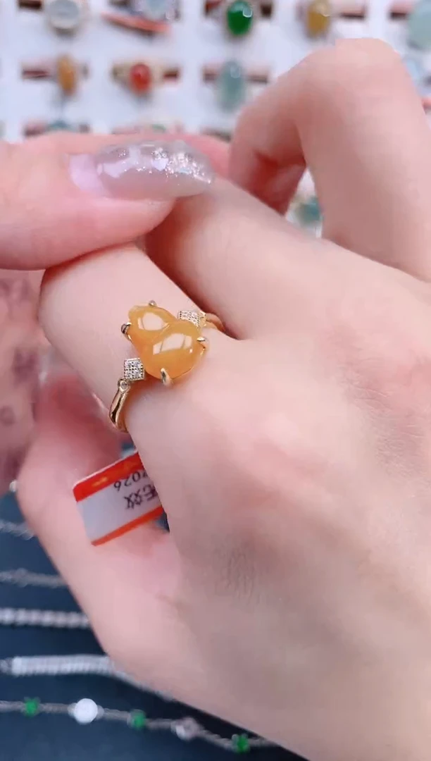 银S925镶嵌戒指翡翠天然翡翠