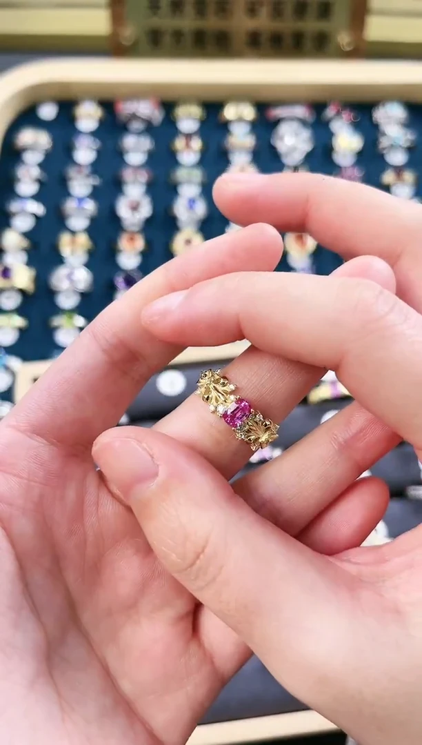 戒指蓝宝石银S925镶嵌A***et663