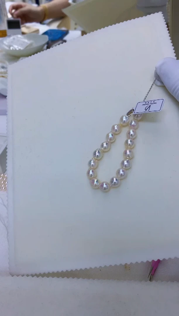 银S925镶嵌饰品海水珍珠满珠链手链·微巴