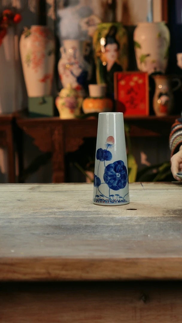 【闪购商品】瓷片景德镇纯手工釉下彩精品花瓶