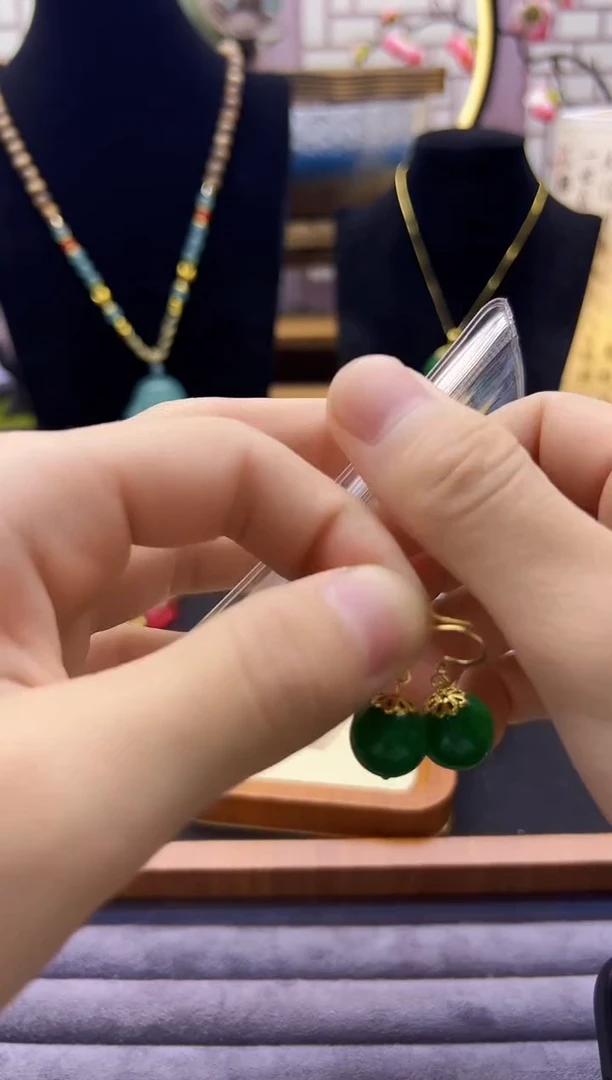 【闪购商品】翡翠耳饰14K金镶嵌E333