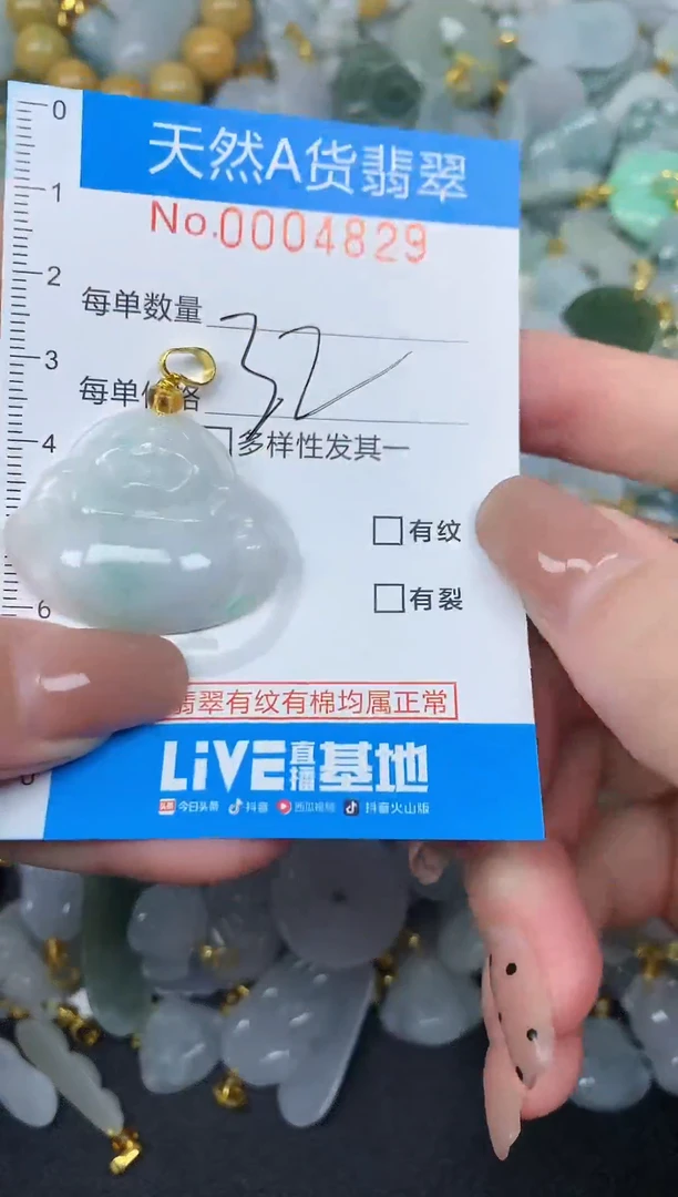 颈饰未镶嵌翡翠净货挂件-4829