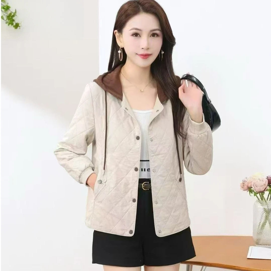 短款外套春季时尚显瘦百搭薄棉短外套连帽A810