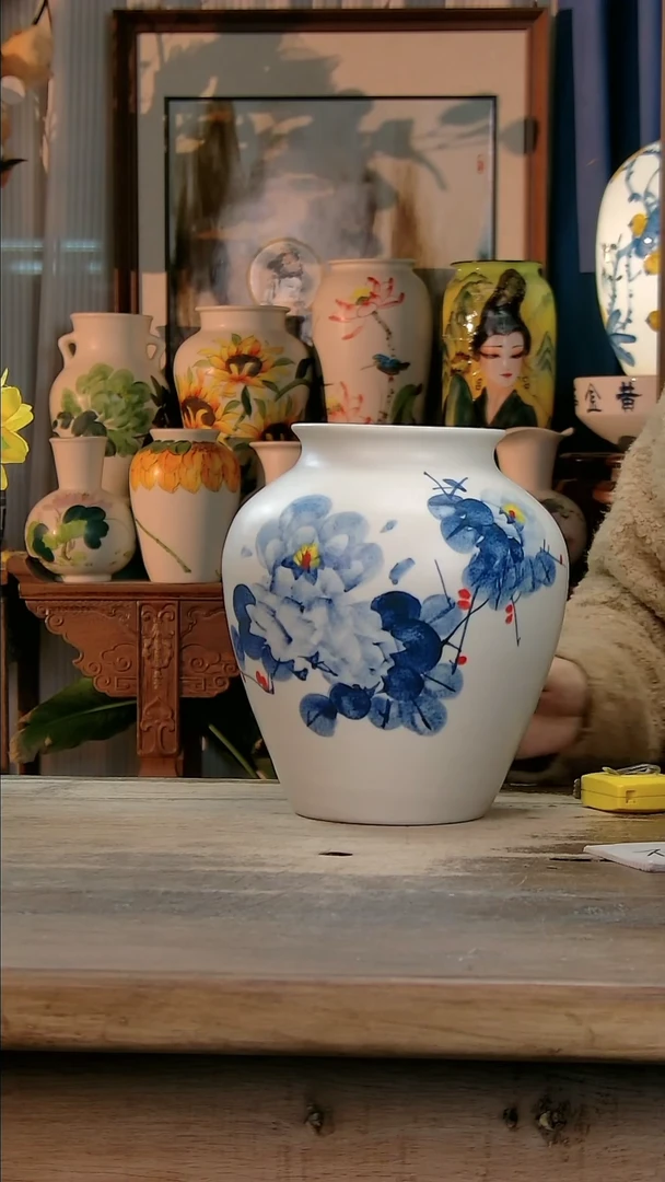 【闪购商品】瓷片景德镇纯手工釉下彩精品花瓶