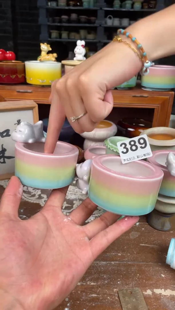 瓷片微瑕389小芳花盆编号