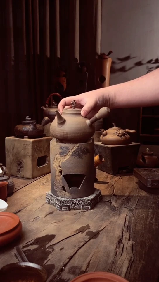 【闪购商品】壶一步到位太湖石侧把加松风炉