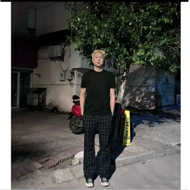 【何以至此同款】vintage美式复古髙街风格子裤宽松夏季直筒休闲裤