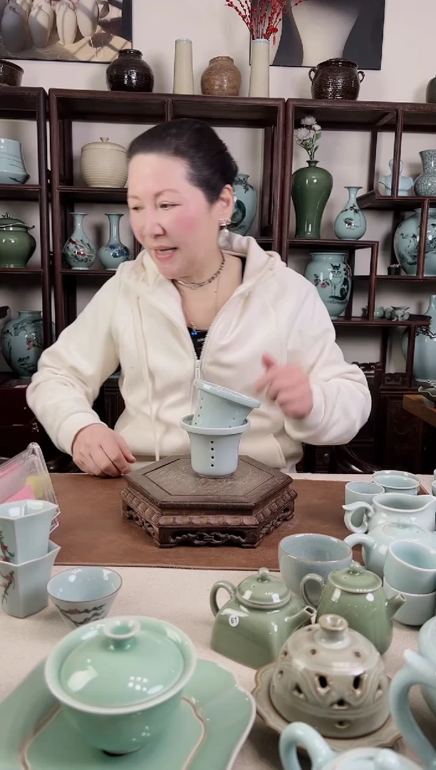 【闪购商品】杯青瓷 粉青 茶漏2只装