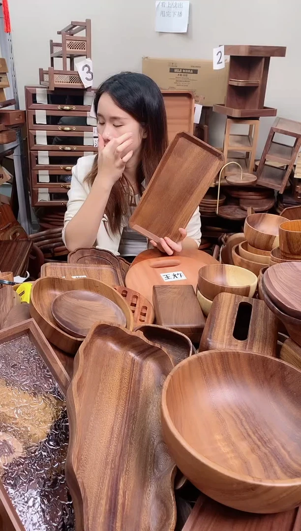 木 南美胡桃木长方八角内斜盘30*15*2.2cm