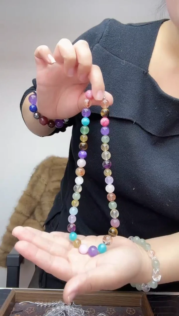 水晶摆件未镶嵌天然设计款多宝项链33