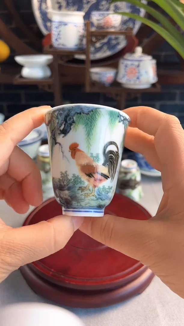杯子景德镇陶瓷艺术品鸡