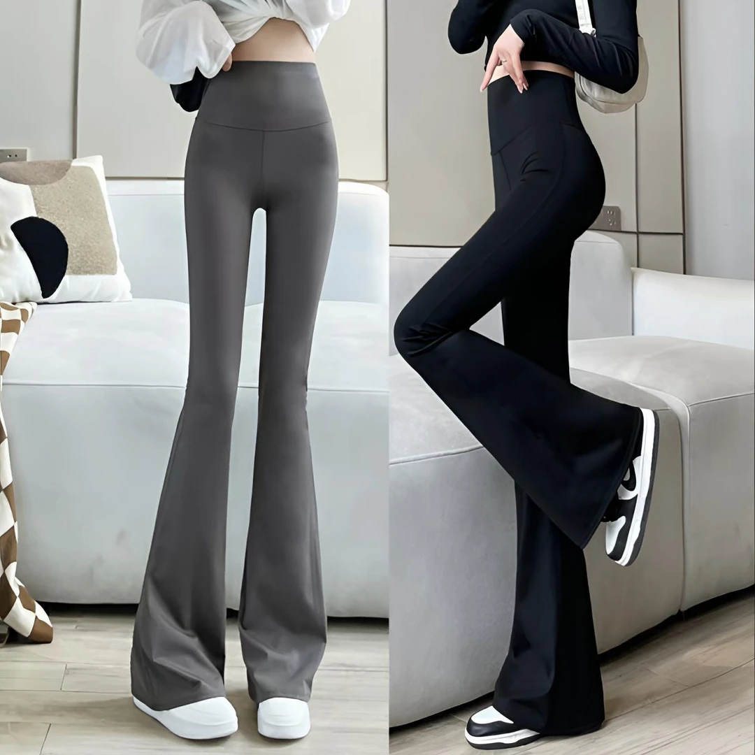 【瑜伽款微喇裤】高腰收腹提臀显瘦外穿加绒微喇裤