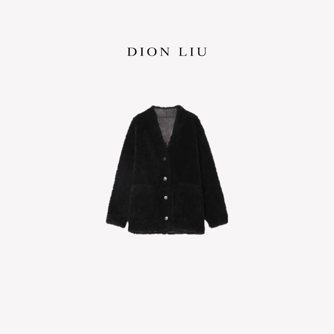 DION LIU｜【条纹伴侣】100%全羊毛厚款女士外套