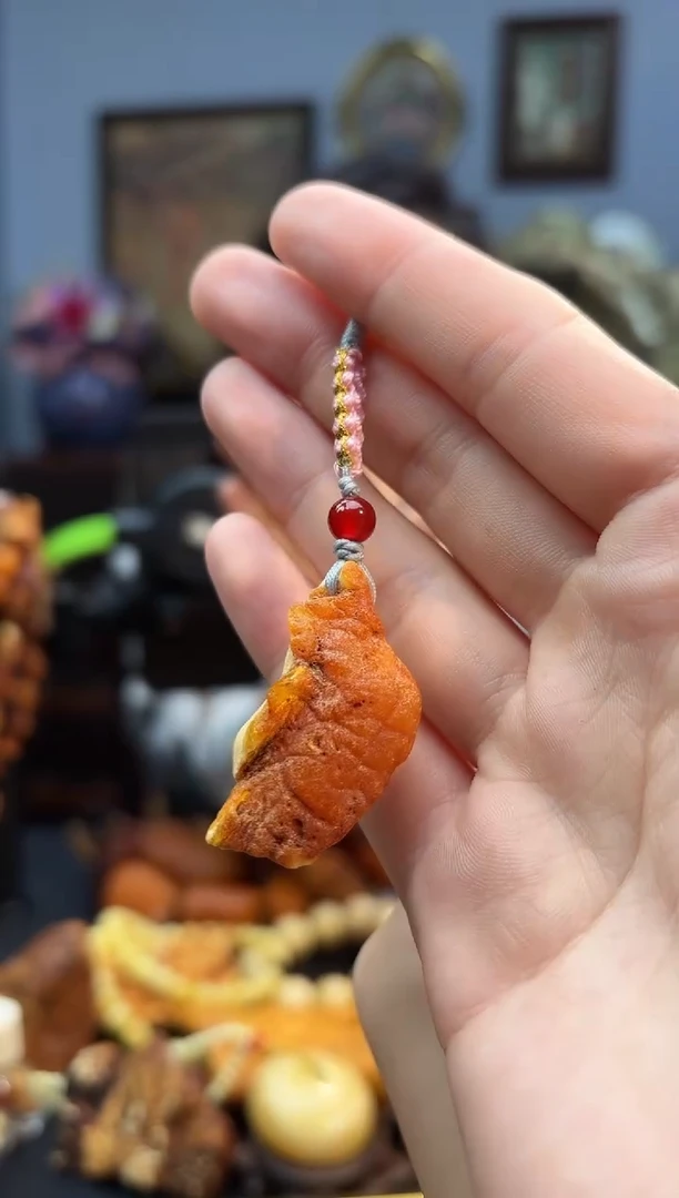 琥珀颈饰未镶嵌手机挂