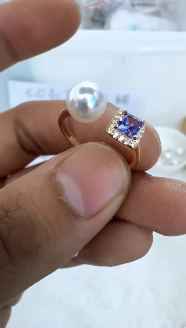 【闪购商品】海水珍珠戒指银S925镶嵌戒指