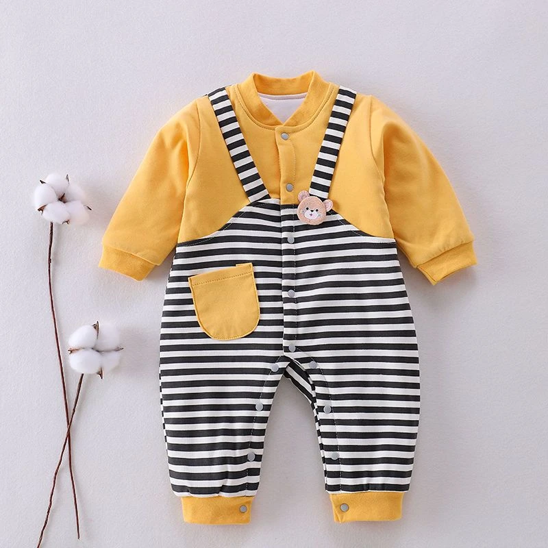 新生儿开档漏档连体衣服60克薄棉保暖刚出123456789个月宝宝ins风