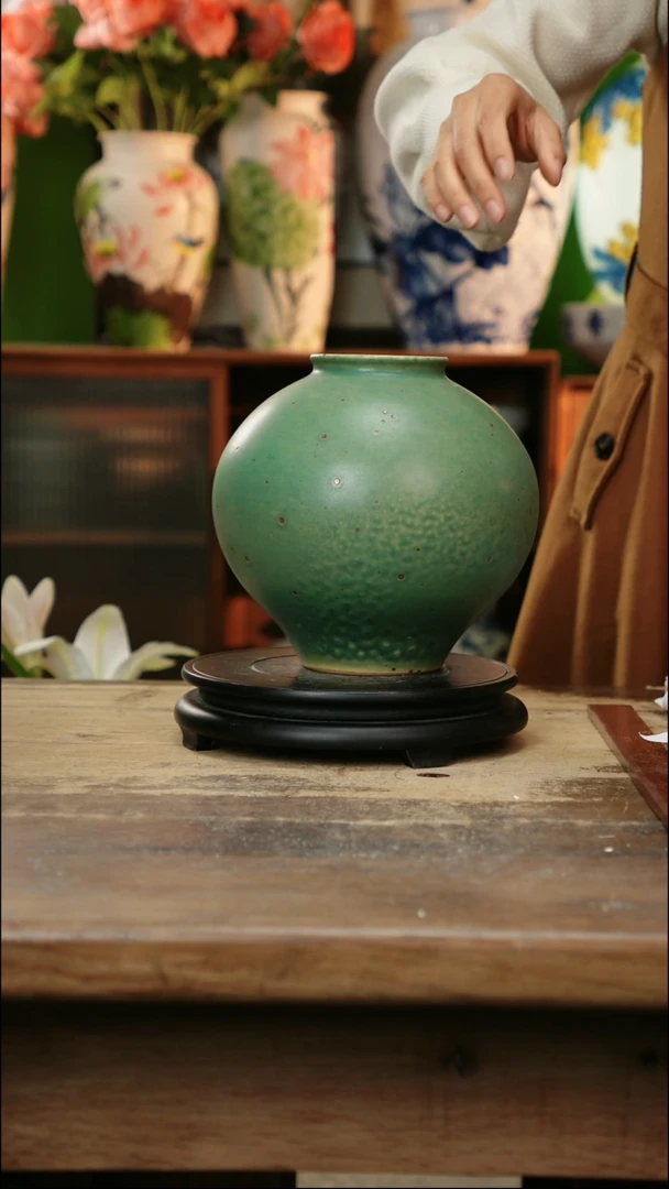 瓷片 景德镇纯手工釉下彩精品花瓶