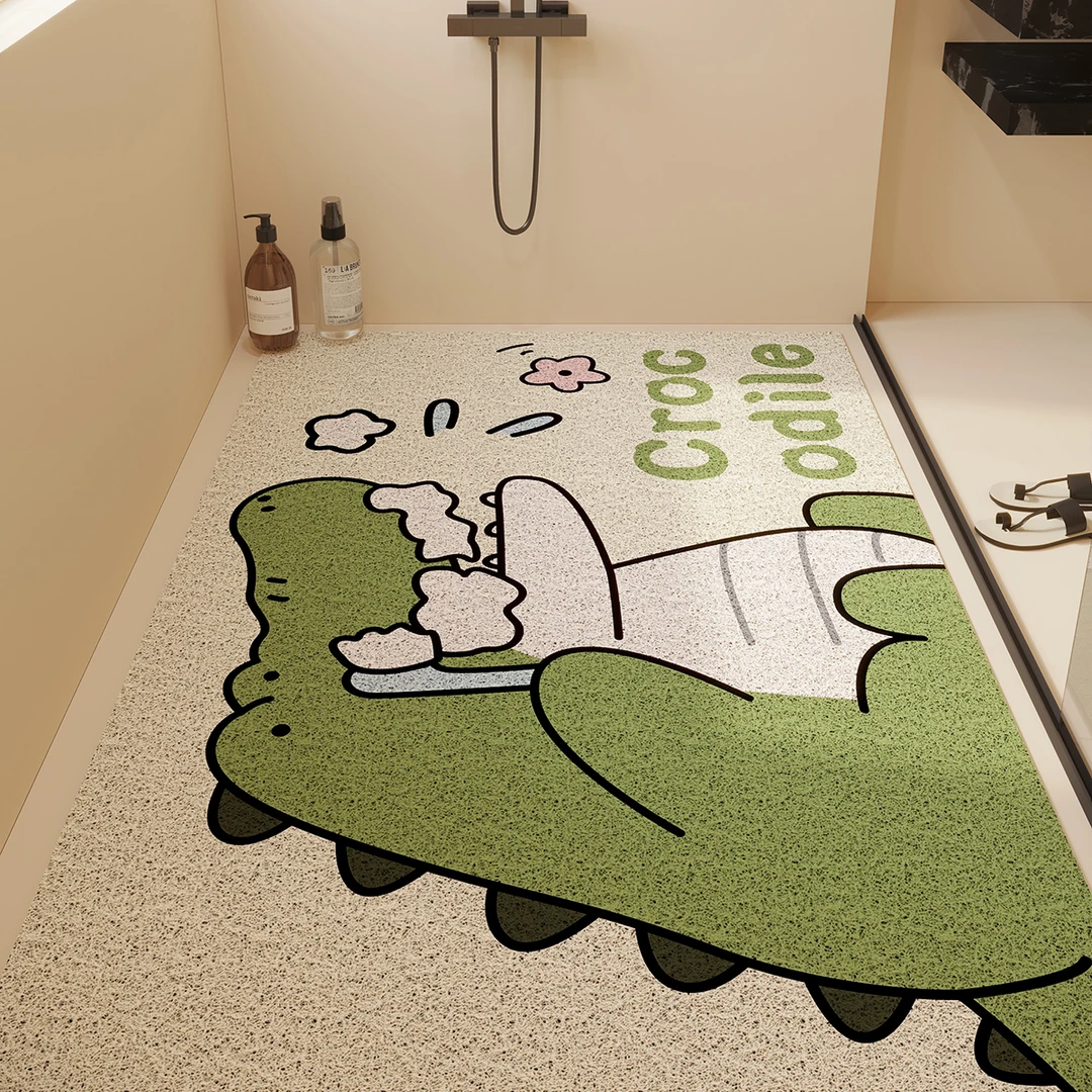 淋浴房洗澡脚垫丝圈满铺浴室防滑垫可裁剪儿童防摔耐脏镂空沥水垫