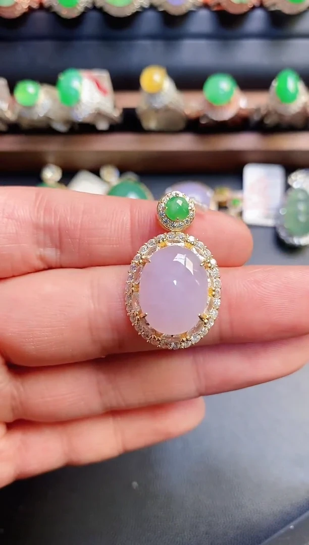 银S925镶嵌戒指翡翠天然