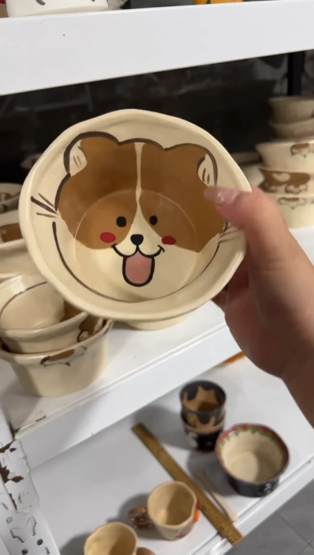 陶瓷狗狗果篮【十里高温釉下彩陶瓷】