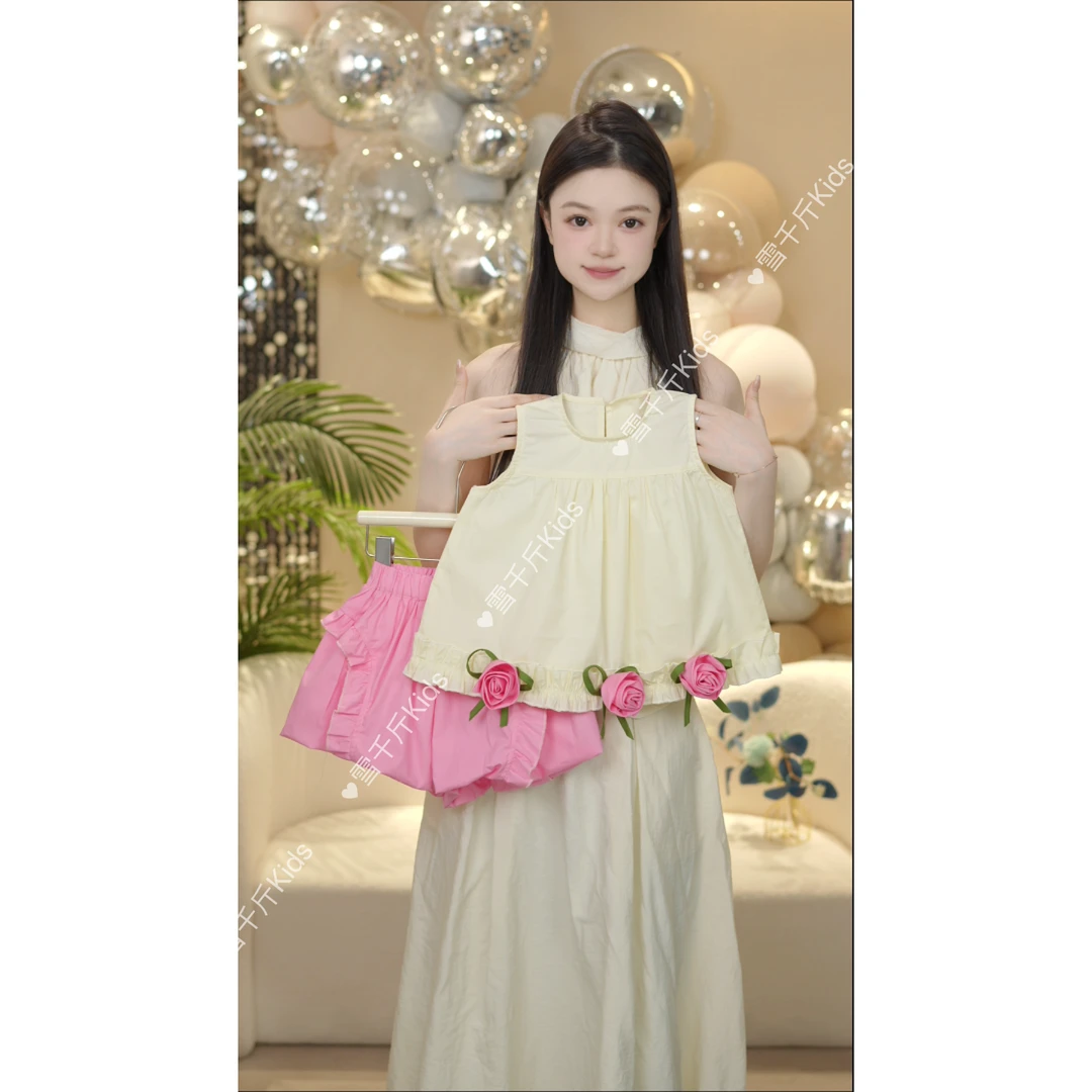 新款女童时尚休闲夏季洋气套装女孩子夏款甜美两件套