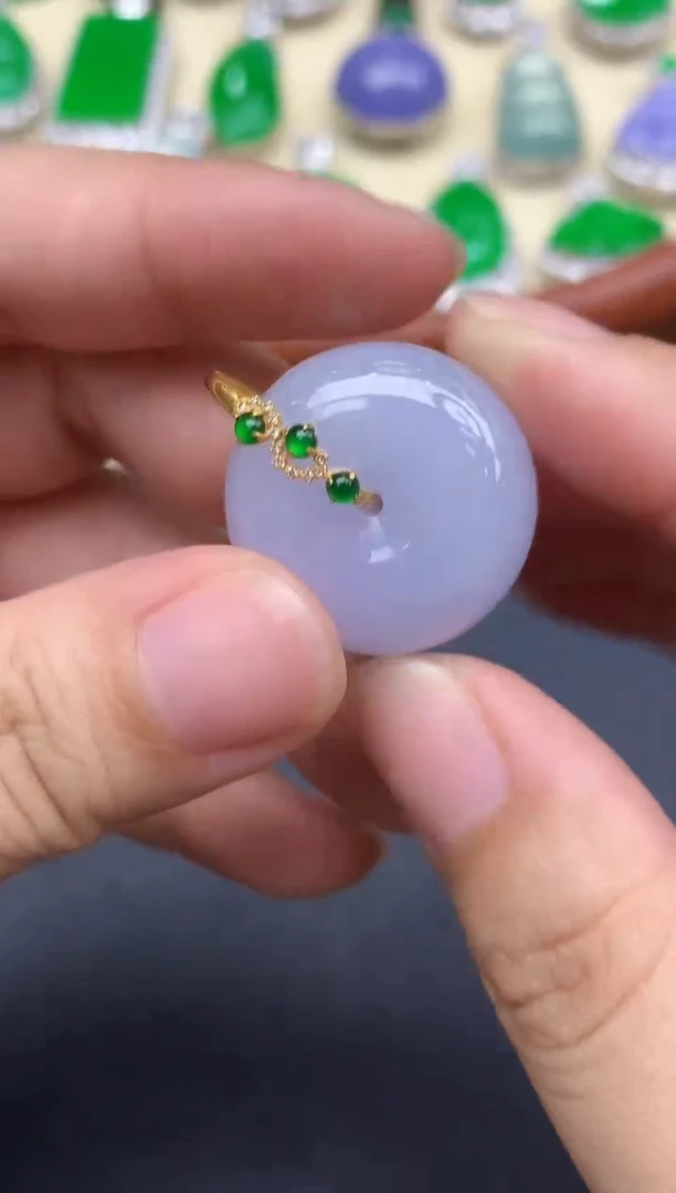 颈饰18K金镶嵌翡翠291-中国好珍宝