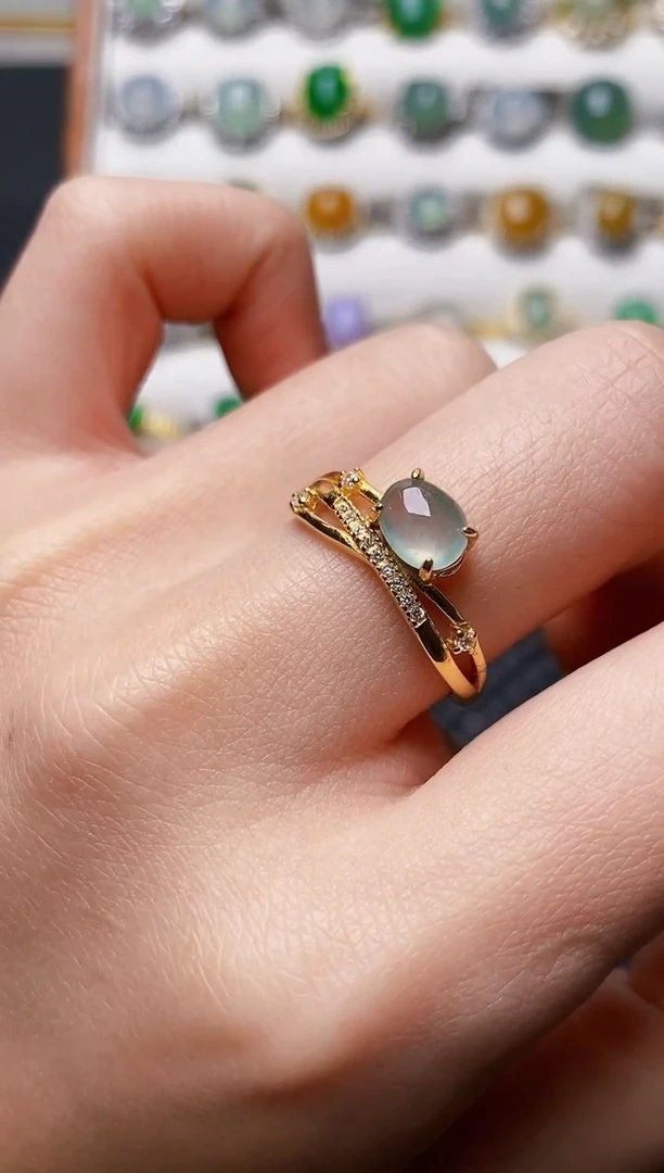 银S925镶嵌戒指翡翠1786