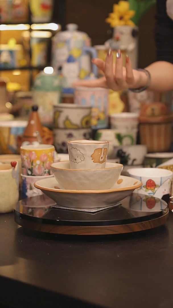 随机景德镇釉下彩绘设计师款式陶瓷